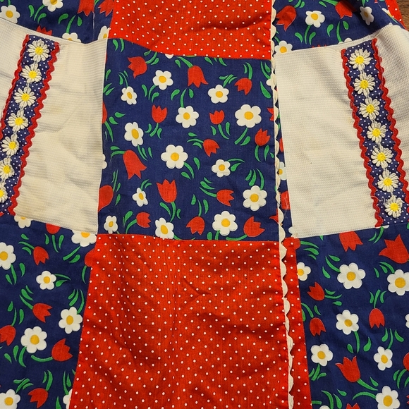 Vintage 70s Patchwork Reversible Floral Wrap Skirt S - Picture 2 of 9